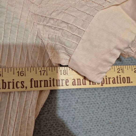 Vintage Jeanne Model Women's Pink Lace Details Short Sleeve Button Shirt Dress M - Picture 7 of 8